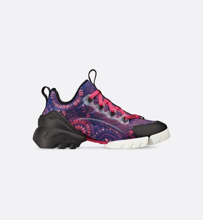 Fuchsia and Deep Blue D-Connect Fireworks Neoprene Sneaker - Shoes - Women's Fashion | DIOR