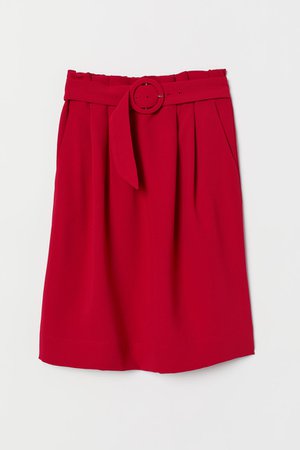 Skirt with Belt - Dark red - Ladies | H&M US