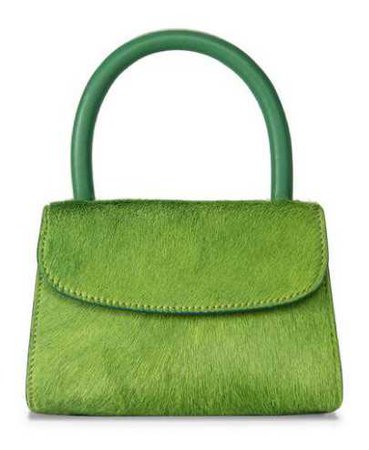 BY FAR Green Pony Hair Mini Handbag