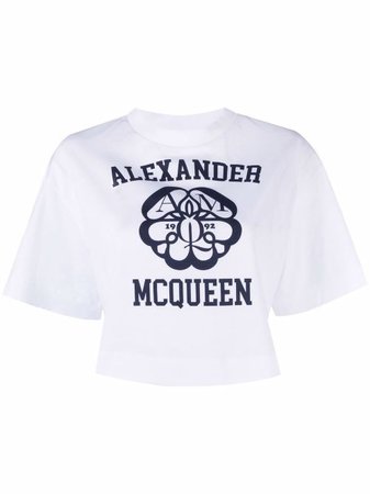Alexander McQueen Camiseta Corta Con Estampado Varsity - Farfetch