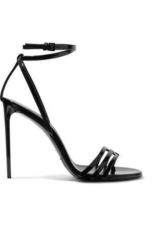 Saint Laurent | Amber patent-leather sandals | NET-A-PORTER.COM