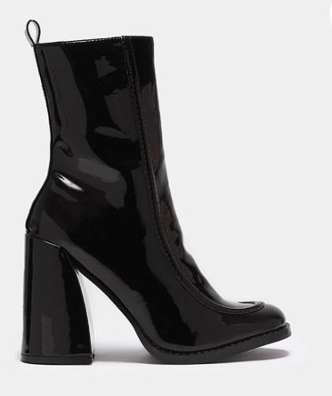koi black patent boots