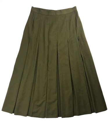 Vintage Katies Women's Khaki Green Box Pleat Military Army Midi Skirt Size 16 | eBay