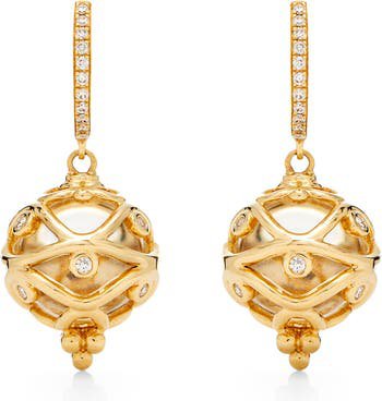 Temple St. Clair Theodora Pavé Diamond Rock Crystal Amulet Drop Earrings | Nordstrom
