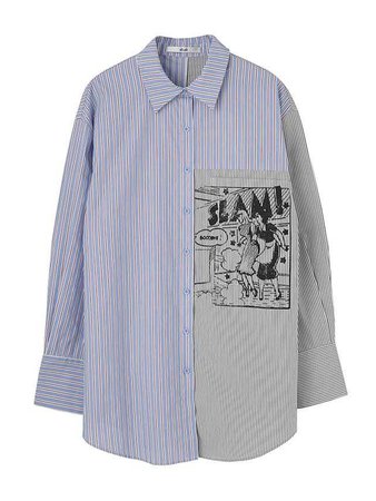 切替デザインアメコミプリントシャツ - DAZZLE FASHION(ダズルファッション)／d'zzit(ディジット)公式サイト