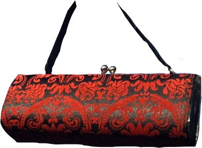 black and red purse