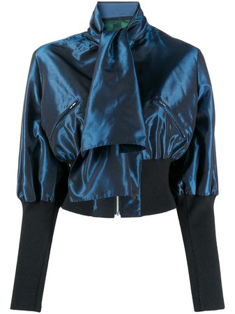 Jean Paul Gaultier Pre-Owned 1991 Pussy Bow Zipped Blouse Vintage | Farfetch.com