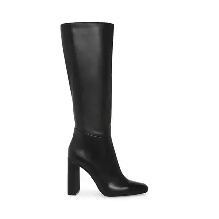 ALLY Black Leather Knee High Boot | Women's Boots – Steve Madden