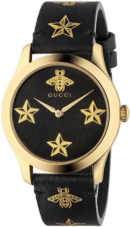 gucci G-Timeless Leather Strap Watch, 36mm | ShopLook