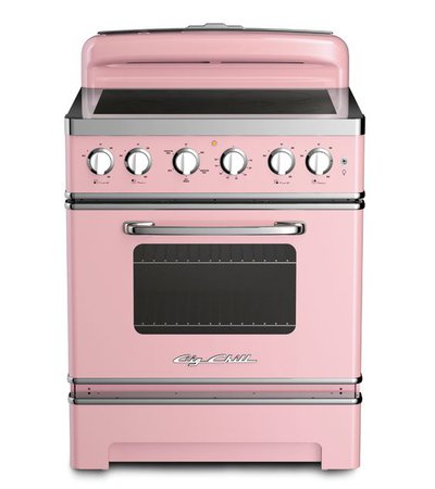 retro pink oven