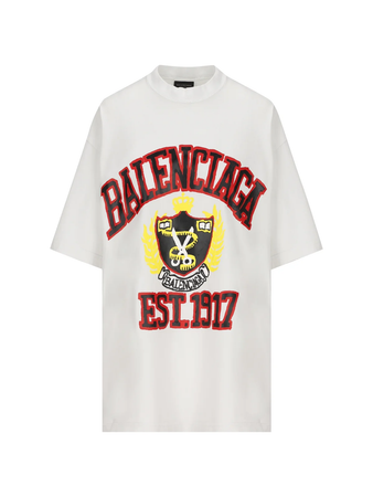 Balenciaga Logo Printed Crewneck T-Shirt $685.62