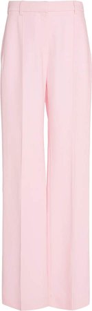 Pintucked Straight-Leg Crepe Trousers