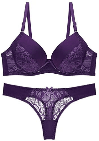 purple bra set