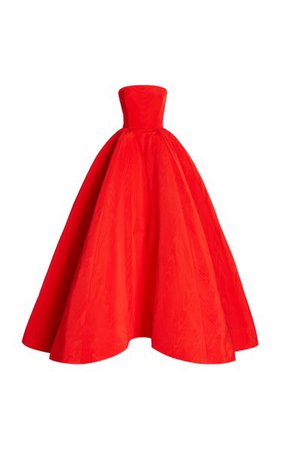 Strapless Cotton-Blend Gown By Oscar De La Renta | Moda Operandi