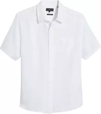 Vince Classic Fit Short Sleeve Linen Shirt | Nordstrom