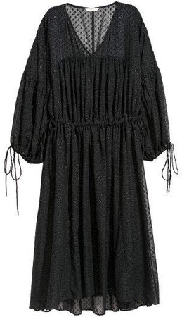 Dress with Drawstrings - Black