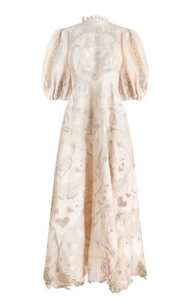 The Lovestruck Silk-Linen Lace Gown By Zimmermann | Moda Operandi