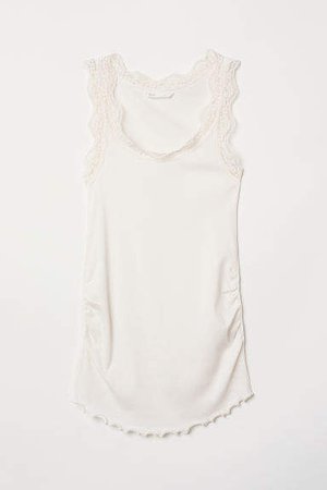 MAMA Lace-trimmed Tank Top - White