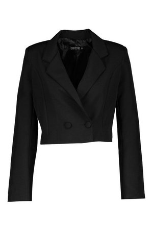 Cropped Double Breasted Blazer | Boohoo