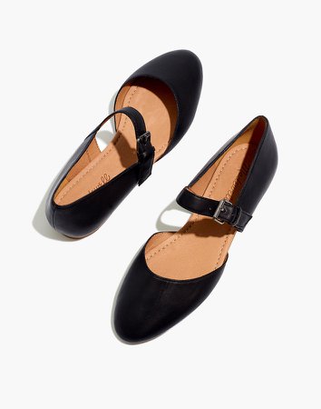 The Alina Mary-Jane Flat in Leather