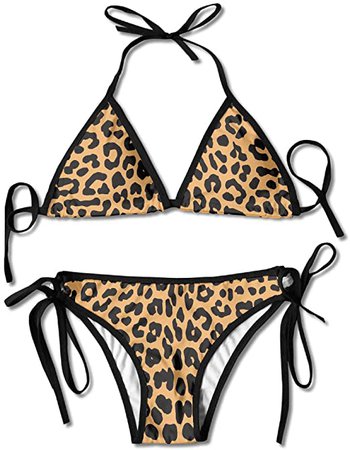Amazon.com: Cool Animal Leopard Print Bikini Women's Summer Swimwear Triangle Top Bikinis Swimsuit Sexy 2-Piece Set Black: Clothing