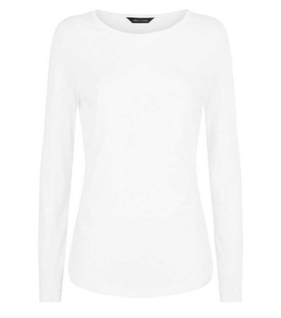 White Long Sleeve Crew Neck T-Shirt | New Look