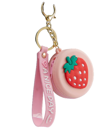 strawberry coinpurse keychain