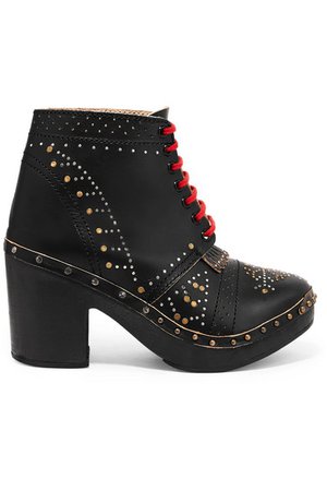 Burberry | Studded leather ankle boots | NET-A-PORTER.COM