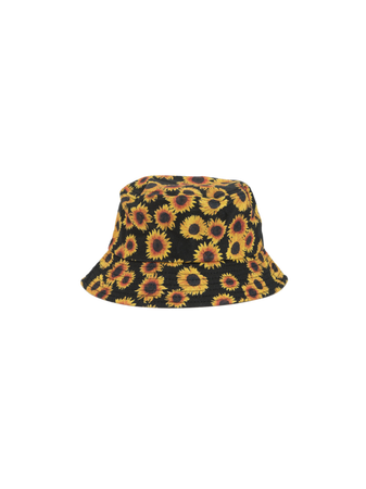 black sunflower bucket hat