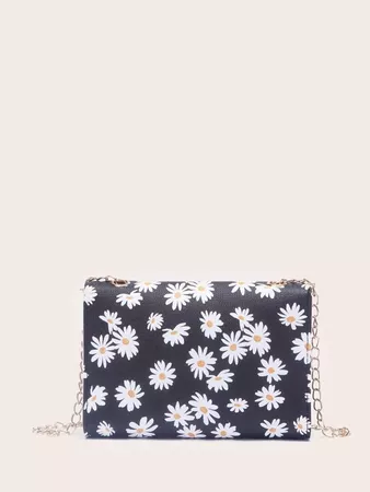 Daisy Print Chain Crossbody Bag | SHEIN USA