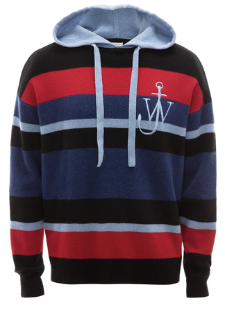 JW Anderson striped logo hoodie