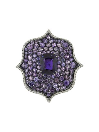 BAYCO platinum natural unheated purple sapphire and colorless diamond ring - FARFETCH