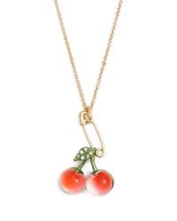 Lyst - Alexis Bittar 'lucite Metal' Crystal Knot Cherry Pendant Necklace - Iridescent Cherry in Red