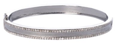 silver diamond frame bangle set