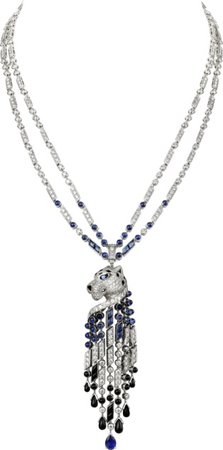 CRHP701064 - Panthère de Cartier necklace - Platinum, sapphires, onyx, diamonds - Cartier