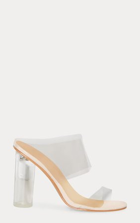Clear Block Heel Twin Strap Sandal | Shoes | PrettyLittleThing