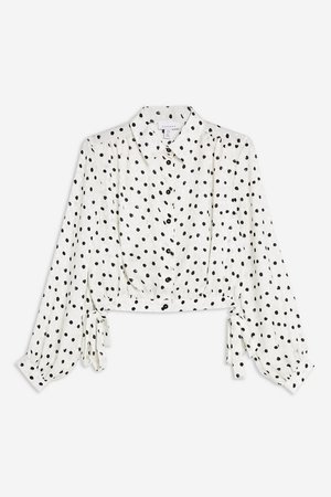 Spot Jacquard Cropped Shirt - Shirts & Blouses - Clothing - Topshop USA