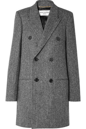 Saint Laurent | Double-breasted herringbone wool coat | NET-A-PORTER.COM