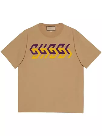 Gucci Mirror logo-print short-sleeve T-shirt - Farfetch