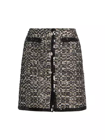 Shop Giambattista Valli Sequined Metallic Boucle Miniskirt | Saks Fifth Avenue