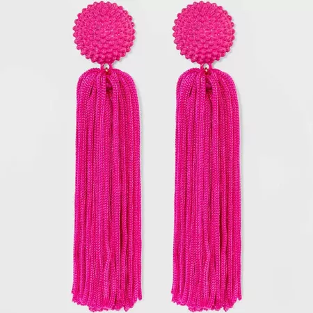 SUGARFIX by BaubleBar Beaded Studs Tassel Drop Earrings - Pink, Women's, Size: Small