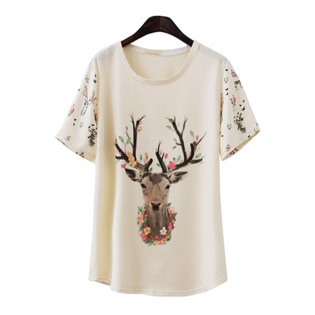 Floral Deer T-shirt