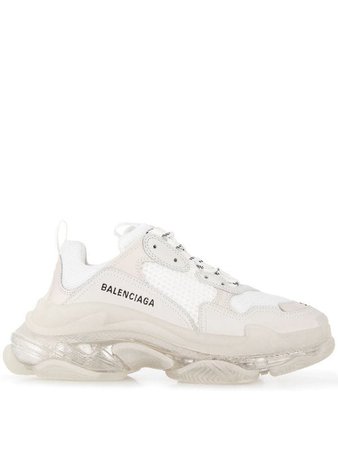 White Balenciaga Triple S Clear Sole Sneakers | Farfetch.com