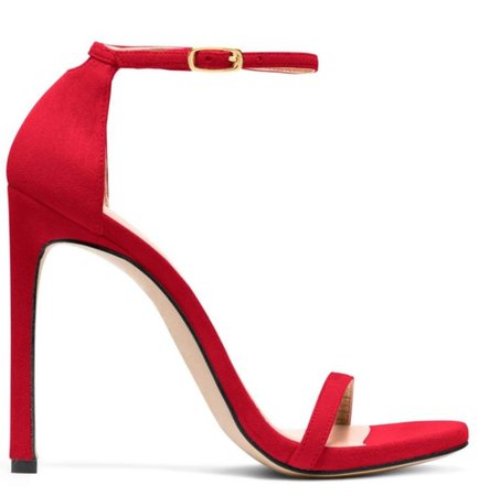 red ankle strap heels