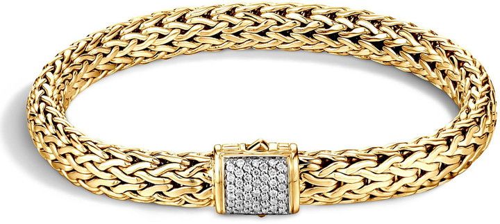 Classic Chain Diamond & 18K Gold Medium Bracelet