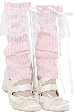 pink leg warmers with ballet shoes