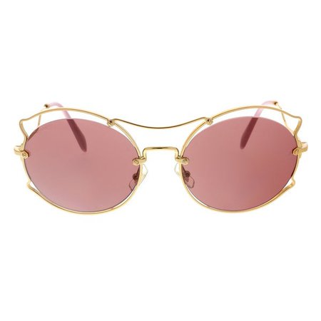 Miu Miu Antique Gold Round Sunglasses