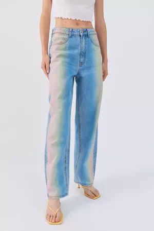 BDG High-Waisted Baggy Jean — Rainbow Ombre | Urban Outfitters
