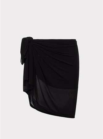 Plus Size - Black Mesh Sarong Swim Cover-Up - Torrid