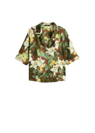 MANGO Buttoned printed blouse